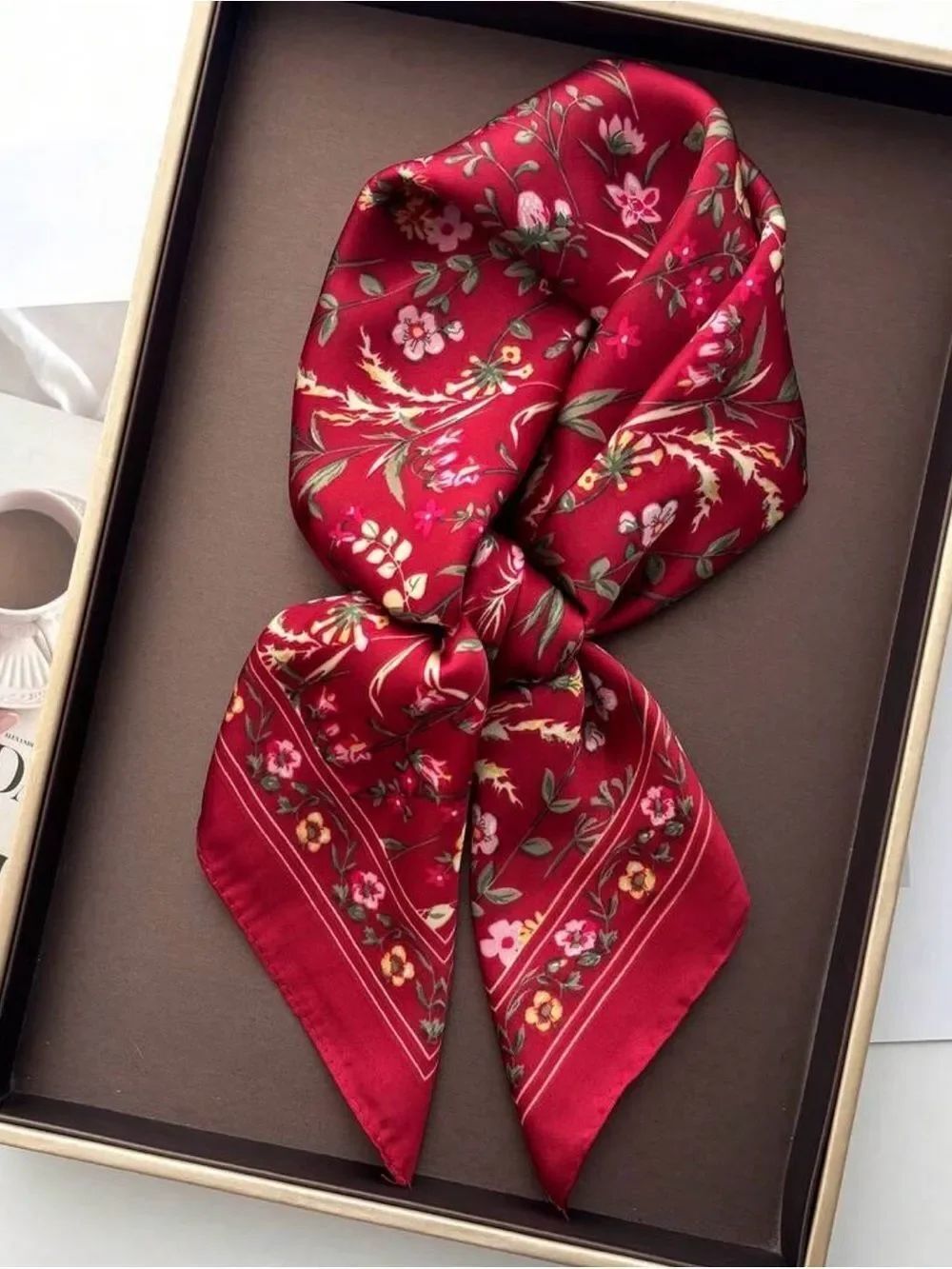 Boho Floral Red Scarf M796